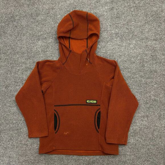 Melanzana Micro Grid Hoodie Kids Small Orange Baselayer Colorado Gorpcore